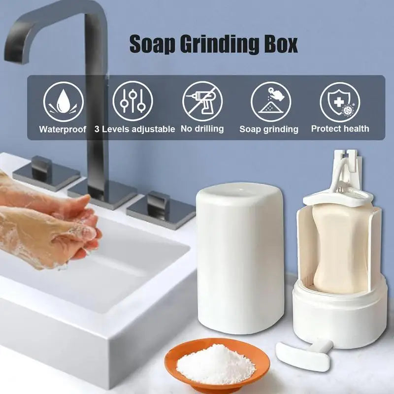 Grinding Soap Box, Leakproof Soapy Bar Crusher Holder For Hand Washing, Refillable Soap Grinder For Kitchen, Bathroom, Toilet