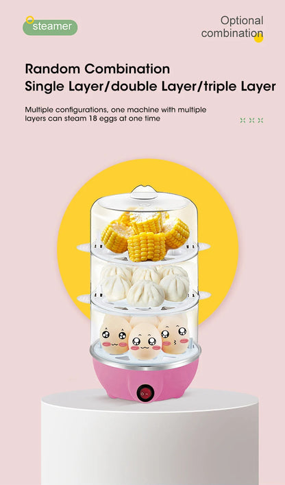 Multi Function Egg Steamer Automatic Power Off Electric Egg Cooker Corn Milk Steamed Kitchen Cooking Machine Rapid Egg Steamer